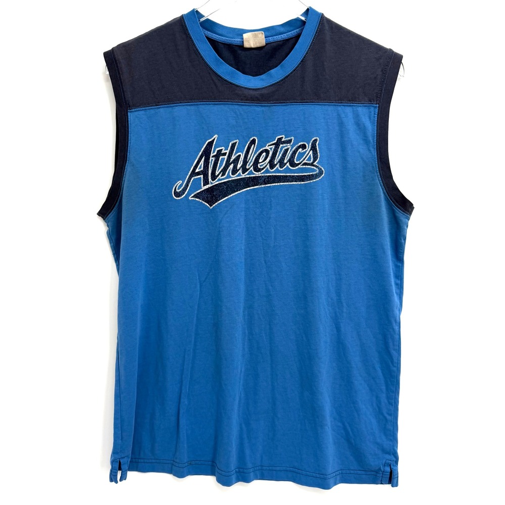 Y2K American Eagle Athletics Sleeveless Muscle Tee Mens L Blue Preppy Tank
